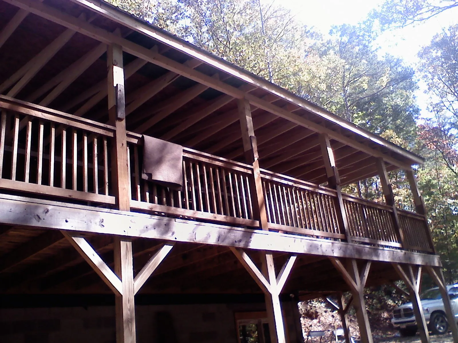 Timber framing under a new elevated porch and deck — Roof Leak Repair in Atomic City by Roofing Brothers